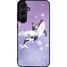 Samsung Galaxy A55 5G Case Hülle - Silikon schwarz Whale in sparking stars