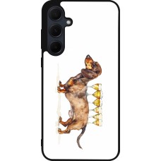 Samsung Galaxy A55 5G Case Hülle - Silikon schwarz Wine Teckel