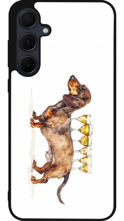 Samsung Galaxy A55 5G Case Hülle - Silikon schwarz Wine Teckel