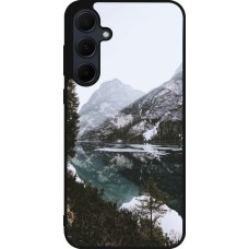 Samsung Galaxy A55 5G Case Hülle - Silikon schwarz Winter 22 snowy mountain and lake