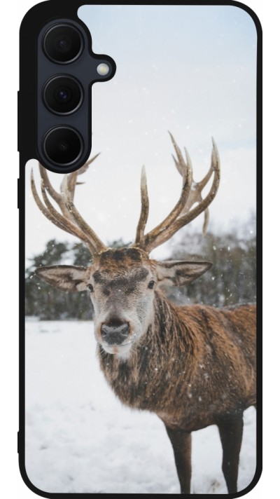 Samsung Galaxy A55 5G Case Hülle - Silikon schwarz Winter 25 Winter reindeer