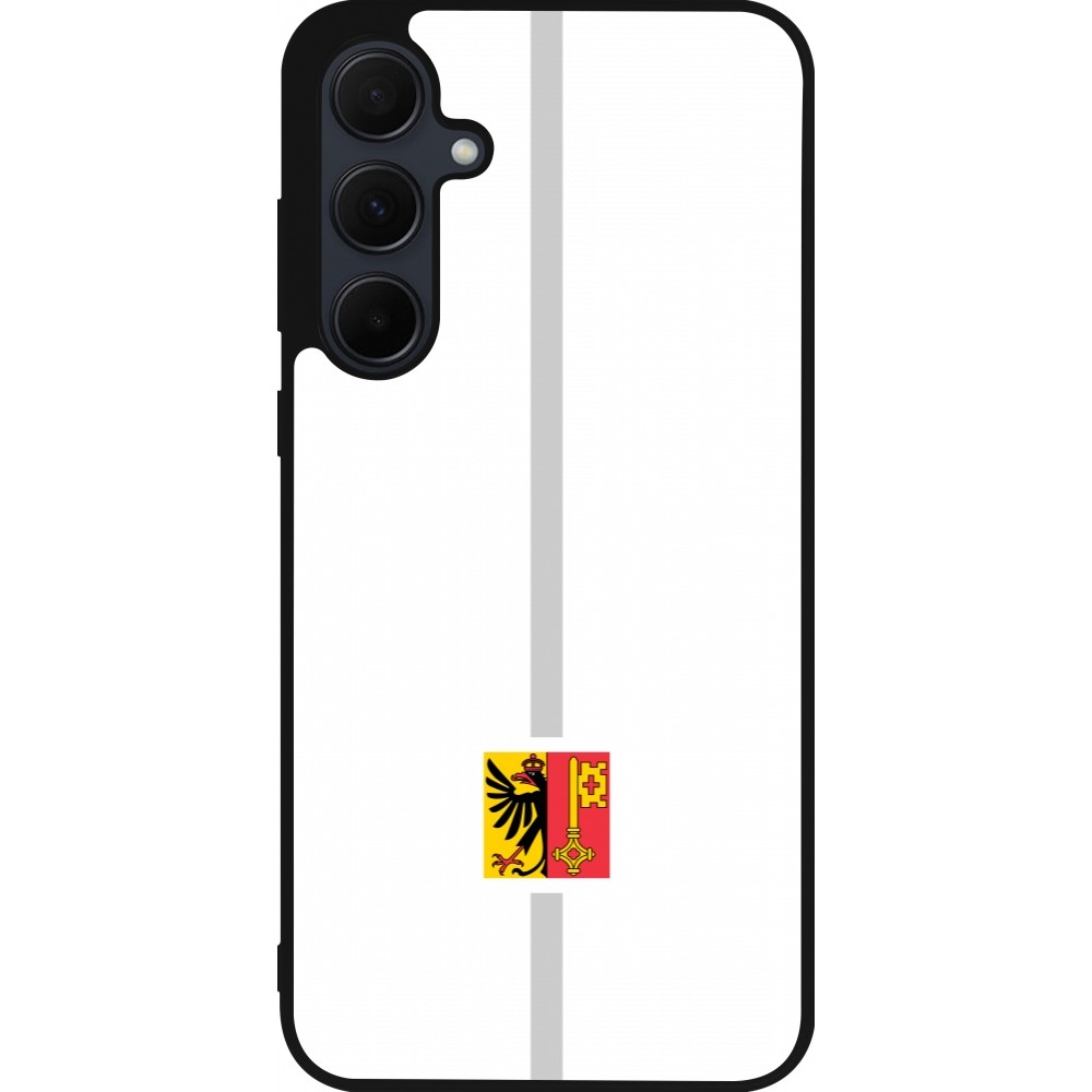 Samsung Galaxy A56 Case Hülle - Silikon schwarz Kanton GE weiss