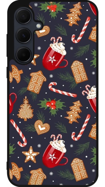 Coque Samsung Galaxy A56 - Silicone rigide noir Christmas 25 Pattern Gingerbread House
