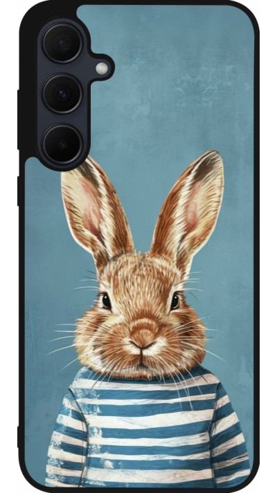 Samsung Galaxy A56 Case Hülle - Silikon schwarz Easter 2026 Rabbit navy