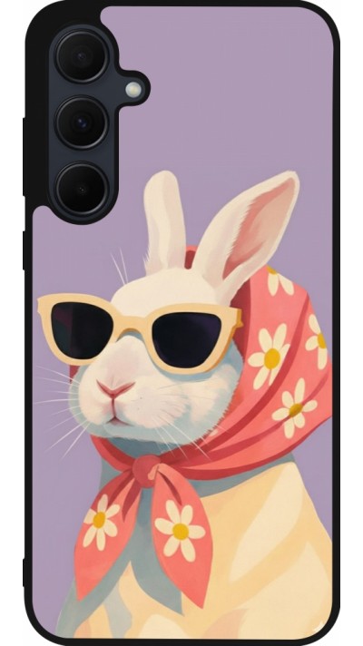 Samsung Galaxy A56 Case Hülle - Silikon schwarz Easter 2026 Rabbit with scarf