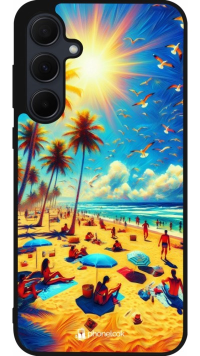 Samsung Galaxy A56 Case Hülle - Silikon schwarz Sommer Paradies Farbe