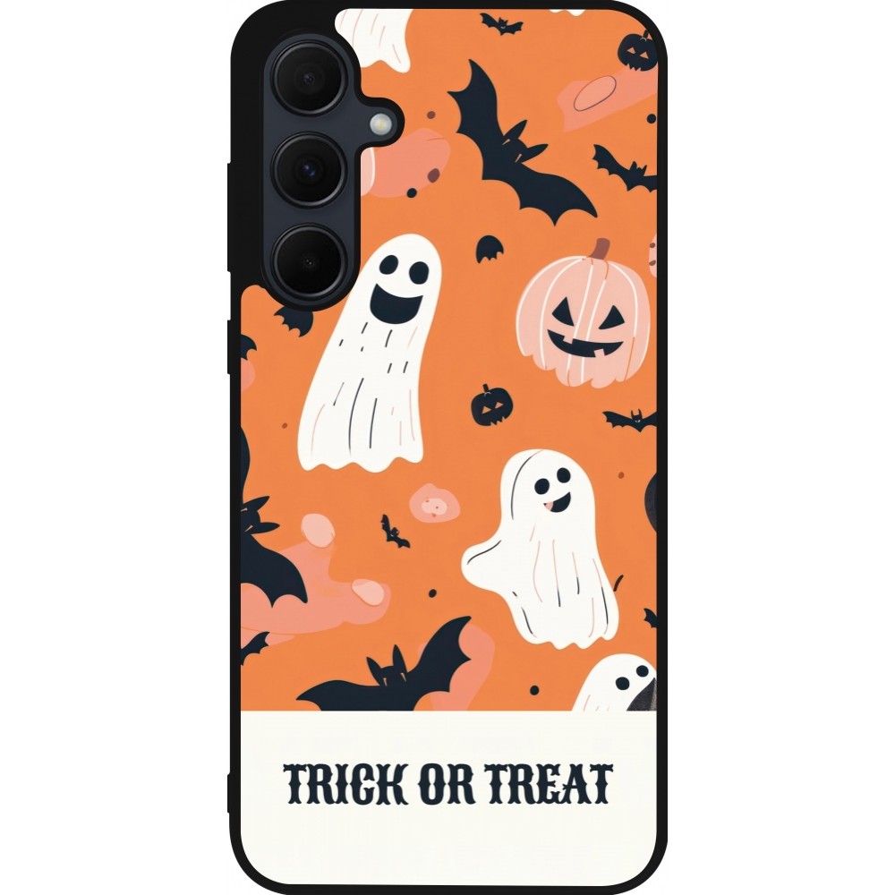 Samsung Galaxy A56 Case Hülle - Silikon schwarz Halloween 2025 Trick treat