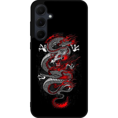 Samsung Galaxy A56 Case Hülle - Silikon schwarz Japanese style Dragon Tattoo Red Black