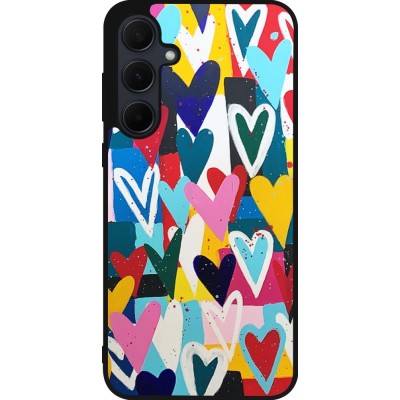 Samsung Galaxy A56 Case Hülle - Silikon schwarz Joyful Hearts