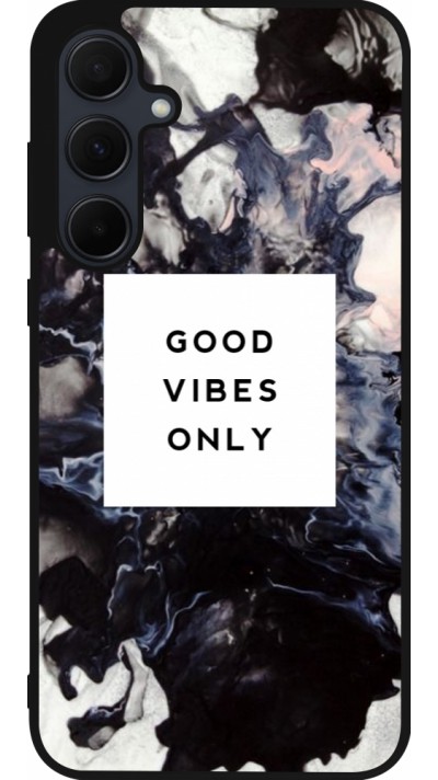 Samsung Galaxy A56 Case Hülle - Silikon schwarz Marble Good Vibes Only