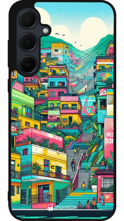 Samsung Galaxy A56 Case Hülle - Silikon schwarz Medellin Comuna 13 Kunst