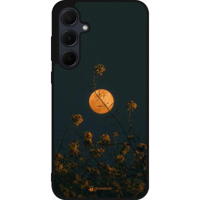 Samsung Galaxy A56 Case Hülle - Silikon schwarz Moon Flowers