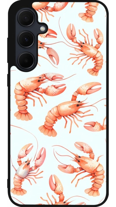 Samsung Galaxy A56 Case Hülle - Silikon schwarz Muster von pastellfarbenen Hummern