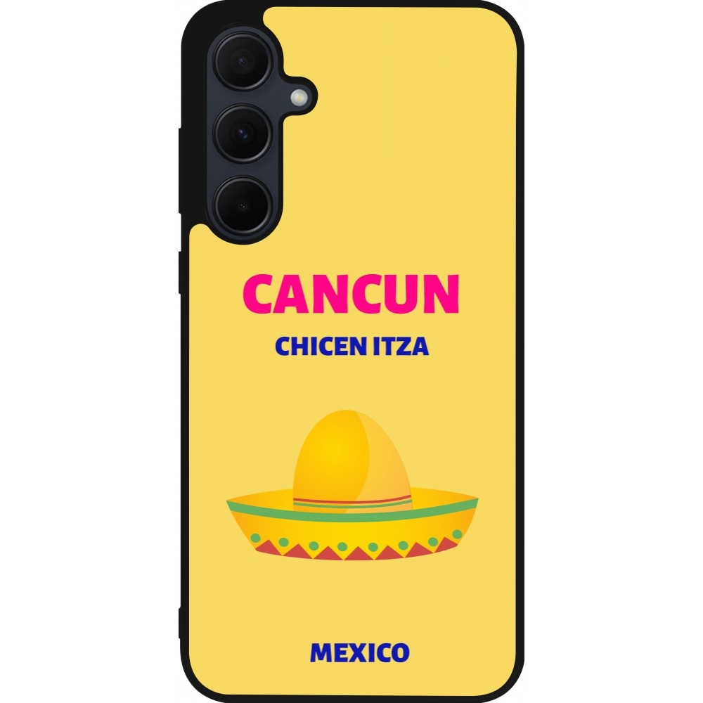 Samsung Galaxy A56 Case Hülle - Silikon schwarz Pop Summer Destination Cancun
