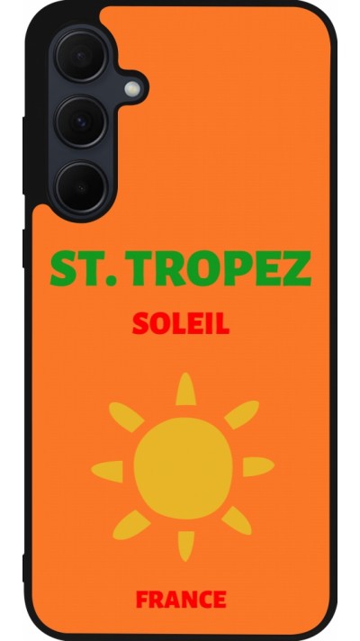 Samsung Galaxy A56 Case Hülle - Silikon schwarz Pop Summer Destination St-Tropez