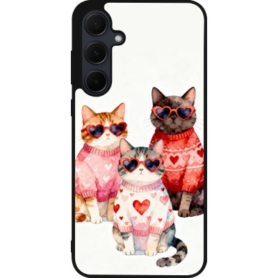 Samsung Galaxy A56 Case Hülle - Silikon schwarz Saint Valentines Day 26 Cat Love