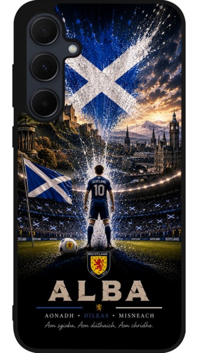 Coque Samsung Galaxy A56 - Silicone rigide noir Football Écosse splash 2026