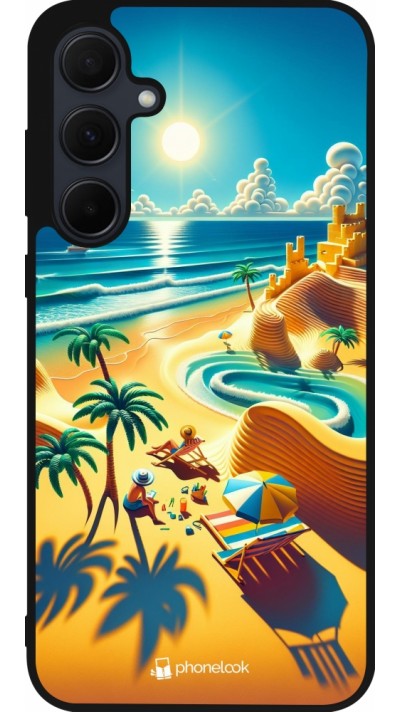 Coque Samsung Galaxy A56 - Silicone rigide noir Sunset Breeze