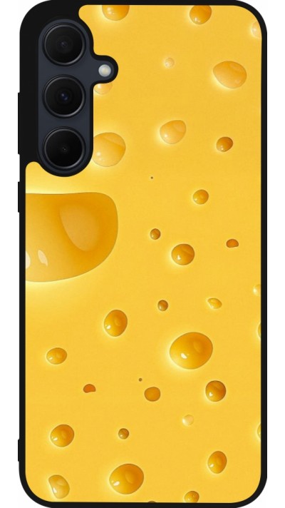 Samsung Galaxy A56 Case Hülle - Silikon schwarz  Nationalfeiertag Schweiz Cheese