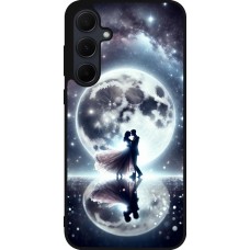 Samsung Galaxy A56 Case Hülle - Silikon schwarz Valentin 2024 Liebe unter dem Mond