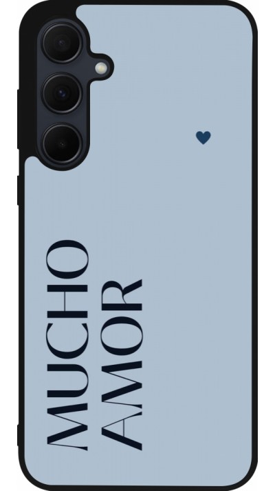 Samsung Galaxy A56 Case Hülle - Silikon schwarz Valentine 2024 mucho amor azul