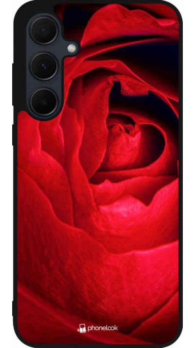 Samsung Galaxy A56 Case Hülle - Silikon schwarz Valentine 2022 Rose