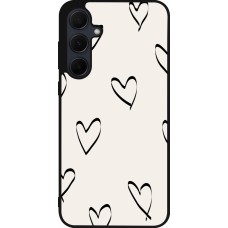 Samsung Galaxy A56 Case Hülle - Silikon schwarz Valentine 2023 minimalist hearts