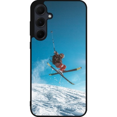 Samsung Galaxy A56 Case Hülle - Silikon schwarz Winter 22 Ski Jump