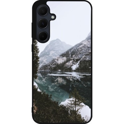 Samsung Galaxy A56 Case Hülle - Silikon schwarz Winter 22 snowy mountain and lake