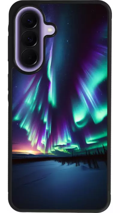 Samsung Galaxy A57 5G Case Hülle - Silikon schwarz Funkelndes Nordlicht