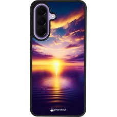Samsung Galaxy A57 5G Case Hülle - Silikon schwarz Sonnenuntergang gelb violett