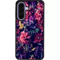 Samsung Galaxy A57 5G Case Hülle - Silikon schwarz Flowers Dark