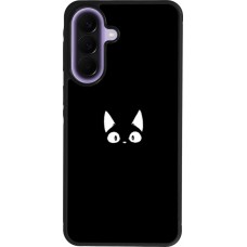 Samsung Galaxy A57 5G Case Hülle - Silikon schwarz Funny cat on black