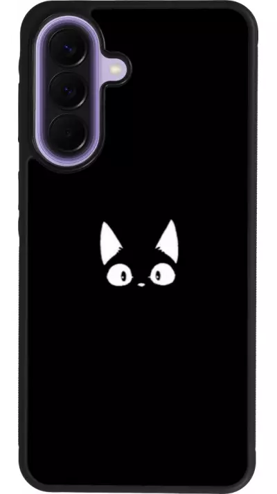 Samsung Galaxy A57 5G Case Hülle - Silikon schwarz Funny cat on black