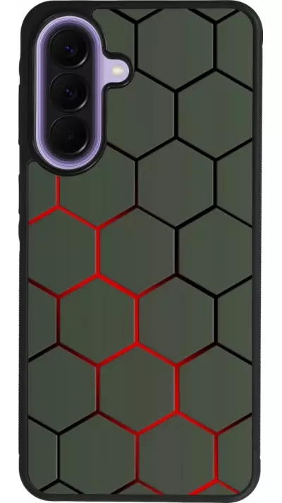 Samsung Galaxy A57 5G Case Hülle - Silikon schwarz Geometric Line red