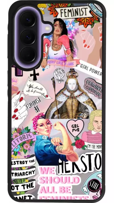 Samsung Galaxy A57 5G Case Hülle - Silikon schwarz Girl Power Collage
