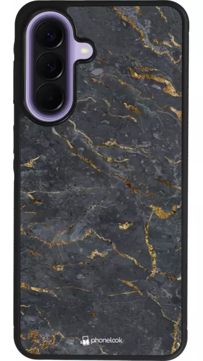 Samsung Galaxy A57 5G Case Hülle - Silikon schwarz Grey Gold Marble