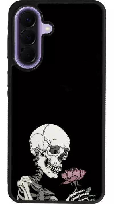 Samsung Galaxy A57 5G Case Hülle - Silikon schwarz Halloween 2023 rose and skeleton