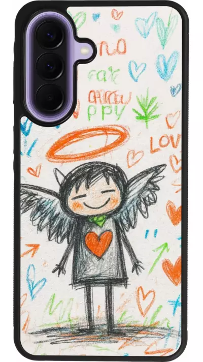 Samsung Galaxy A57 5G Case Hülle - Silikon schwarz Little Angel Sketch Love