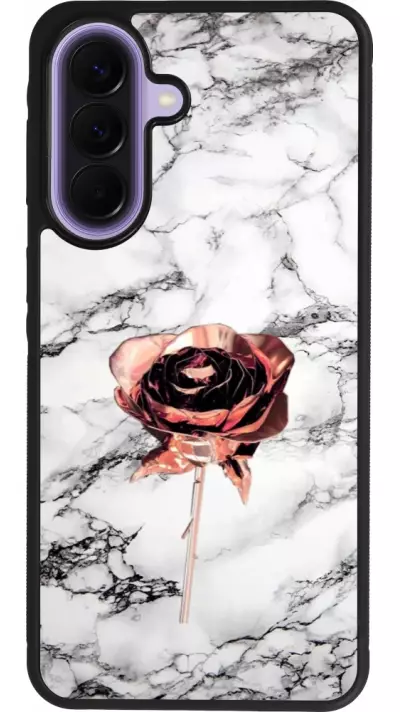 Samsung Galaxy A57 5G Case Hülle - Silikon schwarz Marble Rose Gold