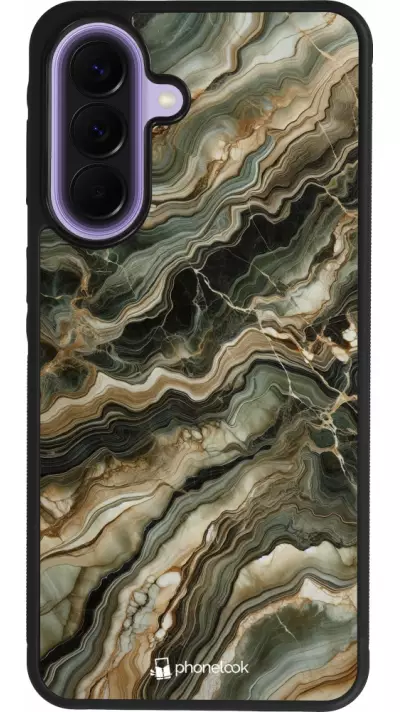 Samsung Galaxy A57 5G Case Hülle - Silikon schwarz Oliv Marmor