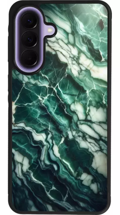 Samsung Galaxy A57 5G Case Hülle - Silikon schwarz Majestätischer grüner Marmor