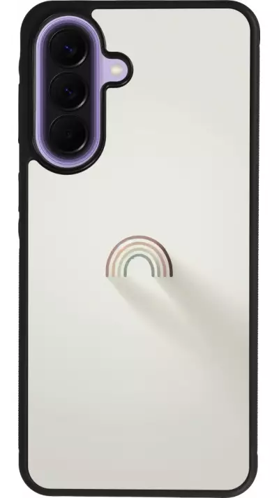 Samsung Galaxy A57 5G Case Hülle - Silikon schwarz Mini Regenbogen Minimal
