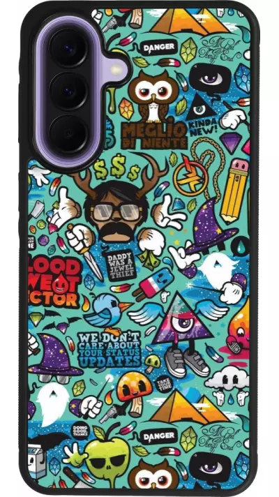 Samsung Galaxy A57 5G Case Hülle - Silikon schwarz Mixed Cartoons Turquoise