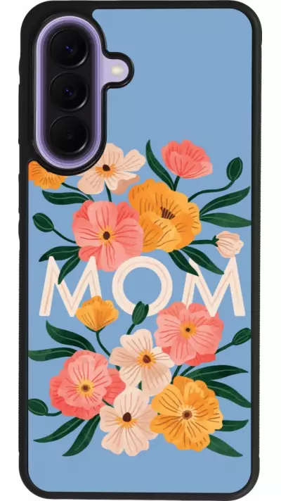 Samsung Galaxy A57 5G Case Hülle - Silikon schwarz Mom 2026 Flowers