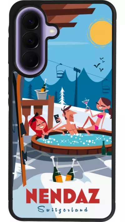 Samsung Galaxy A57 5G Case Hülle - Silikon schwarz Nendaz Mountain Jacuzzi