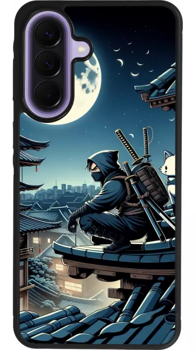 Samsung Galaxy A57 5G Case Hülle - Silikon schwarz Ninja unter dem Mond