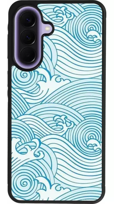 Samsung Galaxy A57 5G Case Hülle - Silikon schwarz Ocean Waves