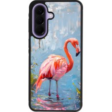 Samsung Galaxy A57 5G Case Hülle - Silikon schwarz Paint Flamingo