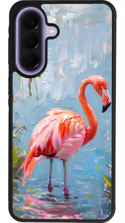 Samsung Galaxy A57 5G Case Hülle - Silikon schwarz Paint Flamingo